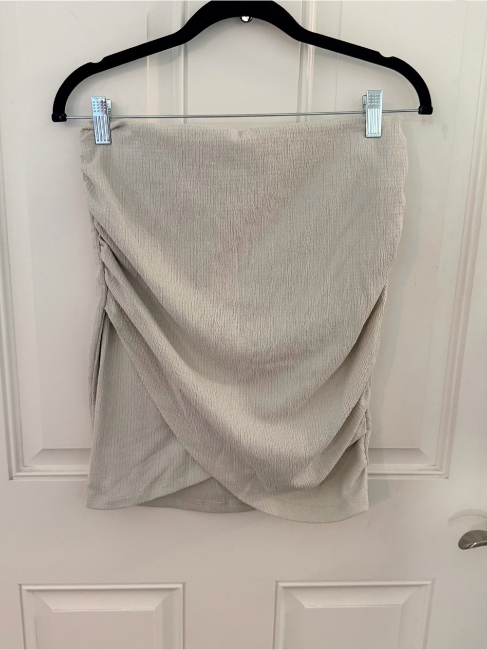 Free People Angie Wrap Skirt M | Beige Ruched Mini